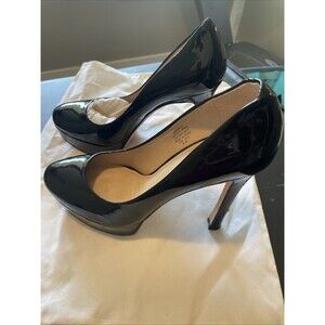 Joan And David Black Patent Leather Stiiletto Platform Pump Size 8 1/2